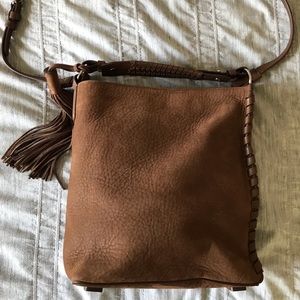 All Saints suede crossbody bag